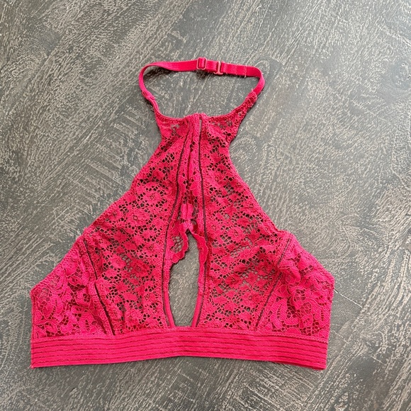 Victoria's Secret Other - Victoria's Secret Lace Halter Bralette - Red